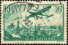 France Poste Aérienne 1936 Y&T N°PA8 Avion Survolant 85c Obl. - 1927-1959 Gebraucht