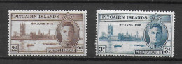 PITCAIRN ISLANDS 2nd DECEMBER 1946 SG 11-12 VICTORY ISSUE LMM   (63) - Pitcairn