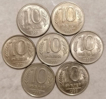 Set 7 Coins  10 Rubles 1993 MMD & SPMD Russia Russie - Russie