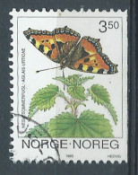 NORVEGE-OBL-1993-YT N°1428-Papillons - Used Stamps