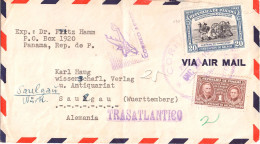 PANAMA 1949 AIRMAIL LETTER SENT FROM PANAMA TO SAULGAU - Panama