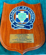 Old Police Plaque On The Theme Of The Organization Of The First Panhellenic Ski Competitions For Police Officers - Greek - Other & Unclassified