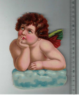 DECOUPIS Z&M L&B SCRAP ANGE ANGELOT SUR UN NUAGE  17 X 12 CMS - Angels