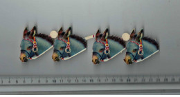 DECOUPIS Z&M L&B SCRAP 4 TETES ANE POUR PERE NOEL XMAS CHRISTMAS 19 X 05 CMS - Motif 'Noel'