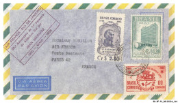 BR-BFP3-1124-TIMBRES - France-rio De Janeiro - Air Farnce - 1955 - 1927-1959 Brieven & Documenten