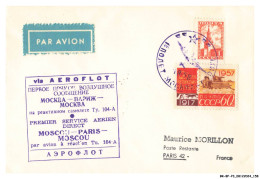 BR-BFP3-1121-TIMBRES - Moscou-paris - Via Aeroflot - 1958 - 1927-1959 Brieven & Documenten