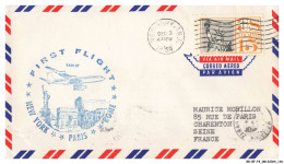 BR-BFP3-1110-TIMBRES - New-york-paris-rome - Fisrt Flight - 1959 - 1927-1959 Brieven & Documenten
