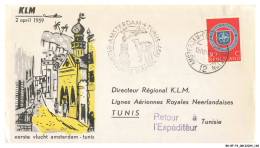 BR-BFP3-1106-TIMBRES - Amsterdam-tunis - Lignes Aériennes Royales Neerlandaises - 1959 - 1927-1959 Brieven & Documenten