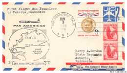 BR-BFP3-1108-TIMBRES - San Francisco-jakarta - Pan American - 1959 - 1927-1959 Brieven & Documenten