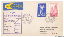 BR-BFP3-1104-TIMBRES - Hambourg-cologne-francfort-geneve-nice - Lufthansa - 1959 - 1927-1959 Brieven & Documenten