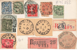 75006 PARIS  #FG46982 CACHETS DIVERS RUE DANTON - Used Stamps