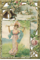 CHROMO #FG55431 DECOUPIS VETEMENTS RUE DES HALLES LIMOGES FEMME ET DECOR HIVERNAL - Motif 'Noel'