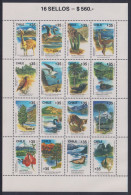 Chile 1325-1340 Postfrisch Als ZD-Bogen, Tiere Der Nationalparks #OD173 - Chili