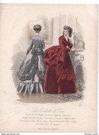 Vieux Papiers.Grande Illustration.La Toilette De Paris.Mode.deux Femmes Une De Dos Et Autre Profil .28,1 X 21 Cm - Andere & Zonder Classificatie