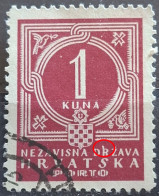 NUMBERS IN ORNAMENT-PORTO-1 K-ERROR R-NDH-CROATIA-1941 - Croatie