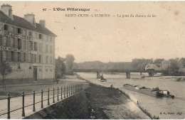 PENICHE   SAINT OUEN L ' AUMONE  LE PONT DU CHEMIN DE FER - Hausboote