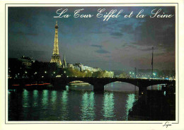75 - Paris - Tour Eiffel - La Seine - Vue De Nuit - CPM - Voir Scans Recto-Verso - Tour Eiffel