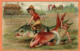 - F34588CPA - 1er Avril - Course De Poissons Montés De Cavaliers - Très Bon état - THEMES - Erster April