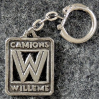 CAMIONS PL Ancien Porte-clé CAMIONS WILLEME En Métal Argenté Ajouré Fourré - Portachiavi