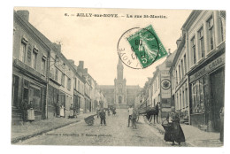 80 AILLY SUR NOYE LA RUE SAINT MARTIN HOTEL ROBERT 1908 - Ailly Sur Noye