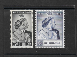 ST. HELENA 1948 SILVER WEDDING SET UNMOUNTED MINT (MINT NEVER HINGED) Cat £30+ - Sainte-Hélène