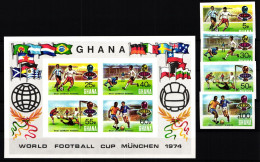 Ghana Block 57 + 564-567 B Postfrisch Fußball WM 1974 #NW451 - Ghana (1957-...)