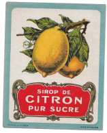 SIROP DE CITRON  PUR SUCRE   N°13 - ( Plouviez ) - Alcohols & Spirits