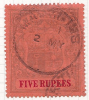 1902 MAURITIUS, SG N. 155 5 R. USATO - Other & Unclassified