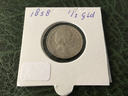 Munt 1858 1/2 Gulden Nederland Willem 3 Zilver Nederland - 1849-1890 : Willem III
