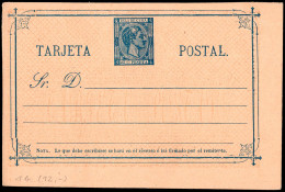 Cuba Esp. - Edi * EP 1a - 1878 - Alfonso XII  - Entero Postal Azul Oscuro Y Naranja - Kuba (1874-1898)