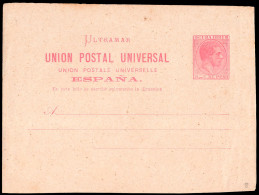 Cuba Esp. - Edi * EP 8ce - 1881 - Alfonso XII  - Entero Postal - Variedad Sin Punto Después De Dirección -Cartulina Fina - Kuba (1874-1898)