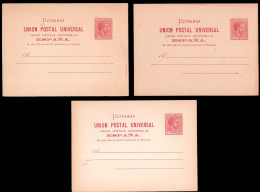 Cuba Esp. - Edi * EP 11 (5) - 1882 - Alfonso XII  - 5 Enteros Postales Con Distintos Errores De Composición - Kuba (1874-1898)