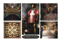 KNIGHTS OF MALTA, PAINTING, EMBLEM, MAN, PORTRAIT, MANOEL THEATRE, ST. JOHN'S CO-CATHEDRAL, PALACE, POSTCARD, MALTA - Malta