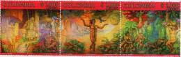 Lote 2109-11, Colombia, 1998, Sello, Stamp, 3v, Mitologia Muisca, Indian Mythology, Bird, Snake, Flora, Fauna, Owl - Colombie