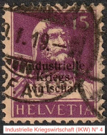 Schweiz  1918: Industrielle Kriegswirtschaft (IKW) Zu N° 5 Mi 5 I Dünn Mince 6 Mm Mit ⊙ BERN 9.I.19 (Zumstein CHF 95.00) - Dienstmarken