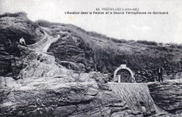 44 - Loire Atlantique -  PREFAILLES - L'escalier Dans La Falaise Et La Source Ferrugineuse De Quirouard - Préfailles