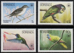 Dominica Mi.Nr. 836-39 Weltweiter Naturschutz, Vögel (4 Werte) - Dominique (1978-...)