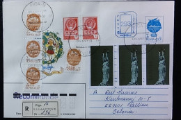 Latvia Lettland 1991 Mixed Franking Cover, Strip With And Without Overprint - Lettonie