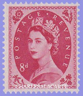 GREAT BRITAIN 1955 WILDING Q.E. II  ST. EDWARD'S CROWN WATERMARK  8d. MAGENTA  U.M.  S.G. 550 - Unused Stamps