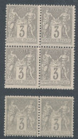 FA-345:  FRANCE:   N° 87** (bloc De 4 + Paire) - 1876-1898 Sage (Type II)