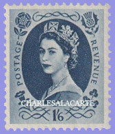 GREAT BRITAIN 1956 WILDING Q.E. II  ST. EDWARD'S CROWN WATERMARK  1s.6d. GREY-BLUE  U.M.  S.G. 556 - Unused Stamps