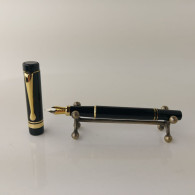 Fountain Pen Unbranded Iridium Point Germany Nib Black Plastic Gold Trim #5821 - Lapiceros
