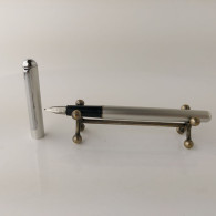Fountain Pen Senator Iridium Point Medium Nib Matte Aluminum Chrome Trim #5823 - Lapiceros