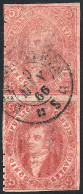 ARGENTINA: GJ.25B + 25Ba, 4th Printing, Extremely Rare Vertical Pair In Lilac-rose, The Bottom Stamp With Worn Impressio - Altri & Non Classificati