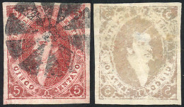 ARGENTINA: GJ.34k, With Variety "Bottom Left Angle Incomplete" (pos.32), Also "Ivory Head, Oily Impression", With Mute " - Altri & Non Classificati
