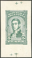 ARGENTINA: GJ.420, 1916 Centenary Of Independence 5P. San Martín, Die Proof Of Unadopted Design (very Similar To GJ.315, - Altri & Non Classificati