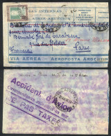 ARGENTINA: CRASH COVER: Airmail Cover Sent From Buenos Aires To Paris On 8/MAY/1930 By Aeroposta Argentina, The Airplane - Autres & Non Classés