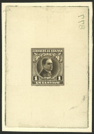 BOLIVIA: Sc.241, 1937 1c. President Siles, DIE PROOF In Very Dark Chestnut, Excellent Quality! - Bolivie