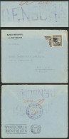 BOLIVIA: 24/AU/1935 La Paz To Italy, Cover Franked With 75c. (50c. "map" + The Same Stamp Bisected), On Back There Are V - Bolivie