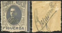 CHILE: Rare Cinderella Of 5P. Prepared By Aviator Clodomiro Figueroa To Be Affixed To The Mail Carried On The First Airm - Chili